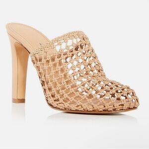 Salvatore Ferragamo Tan Woven Leather Mules